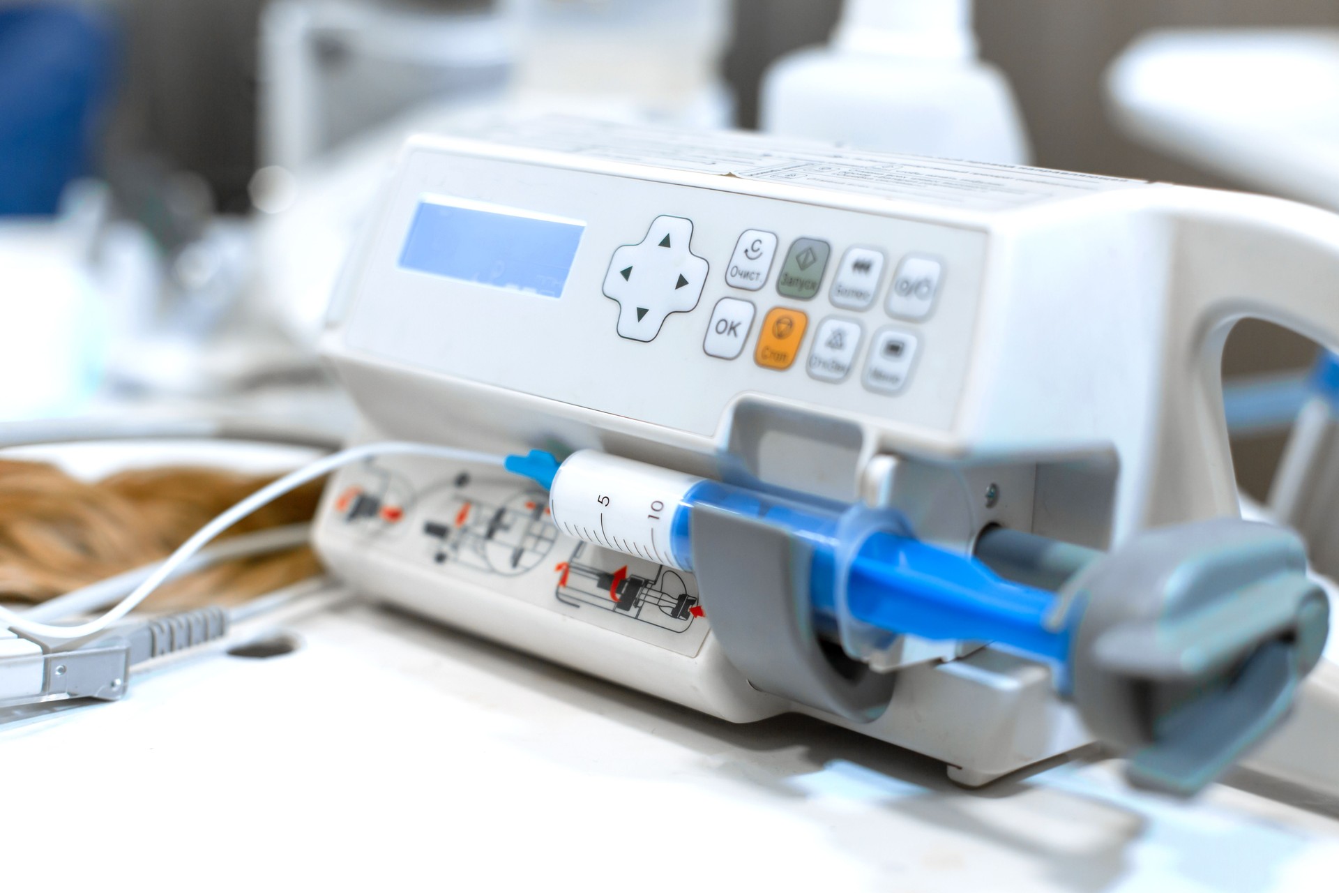 syringe pump for anesthesia. Medical equipment. clinic